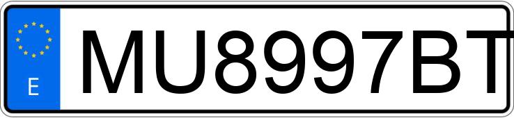 Numer rejestracyjny MU8997BT posiada MAZDA MX-3