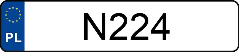 Numer rejestracyjny N224 posiada JEEP WRANGLER RUBICON