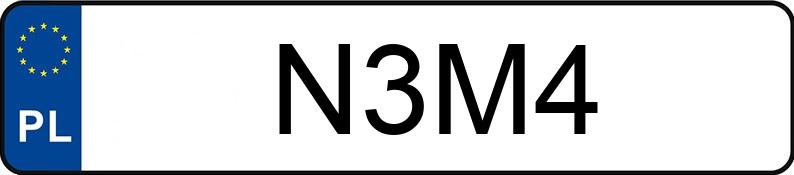 Numer rejestracyjny N3M4 posiada AUDI A7 Sportback Quattro 3.0 TFSI MR`15 E6 4G S tronic