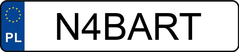 Numer rejestracyjny N4BART posiada BMW 318 Diesel MR`12 E5 F30 xDrive