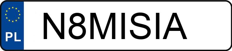 Numer rejestracyjny N8MISIA posiada AUDI S3 SPORTBACK