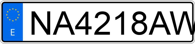 Numer rejestracyjny NA4218AW posiada NISSAN PRIMERA