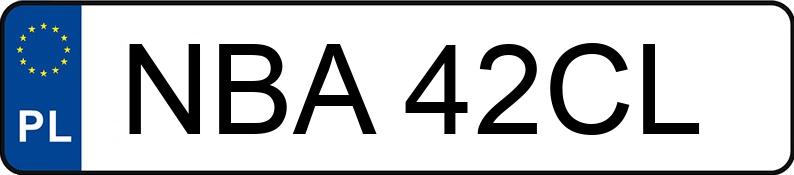 Numer rejestracyjny NBA 42CL posiada OPEL Vectra A 1.6i Kat. GL - NBA42CL