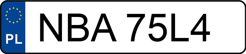 Numer rejestracyjny NBA75L4 posiada  