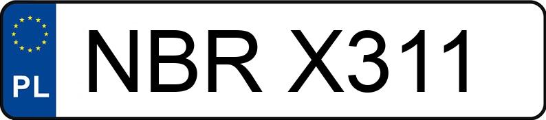 Numer rejestracyjny NBR X311 posiada OPEL VECTRA 2.0 16 V J96 - NBRX311