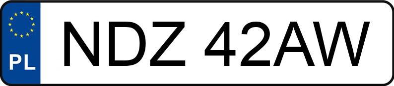 Numer rejestracyjny NDZ 42AW posiada OPEL VECTRA A 2.0KAT - NDZ42AW