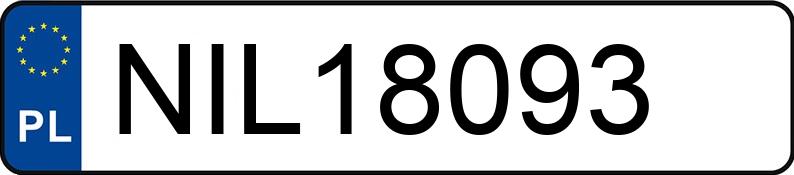 Numer rejestracyjny NIL 18093 posiada SAM  - NIL18093