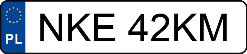 Numer rejestracyjny NKE 42KM posiada OPEL ZAFIRA - NKE42KM
