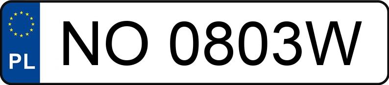 Numer rejestracyjny NO 0803W posiada VOLKSWAGEN PASSAT 2.0 TDI - NO0803W