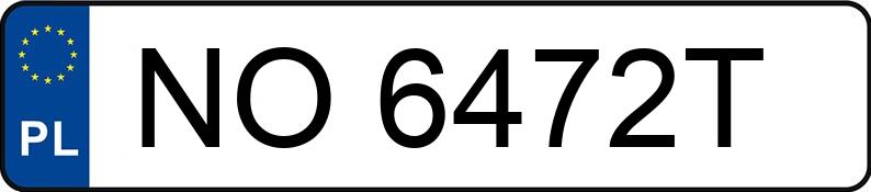Numer rejestracyjny NO 6472T posiada VOLKSWAGEN TRANSPORTER - NO6472T