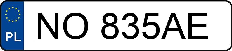 Numer rejestracyjny NO 835AE posiada SKODA SCALA - NO835AE Numer rejestracyjny NO 835AE posiada SKODA SCALA - NO835AE