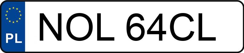 Numer rejestracyjny NOL 64CL posiada   - NOL64CL