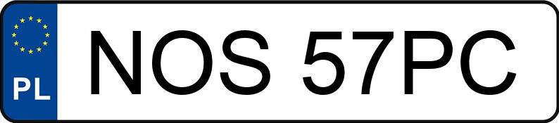 Numer rejestracyjny NOS 57PC posiada VOLKSWAGEN GOLF - NOS57PC