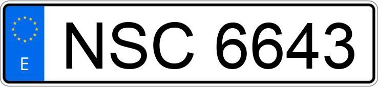 Numer rejestracyjny NSC6643 posiada  