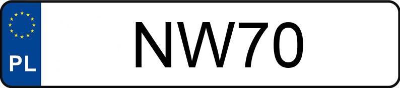 Numer rejestracyjny NW 70 posiada FORD MUSTANG - NW70