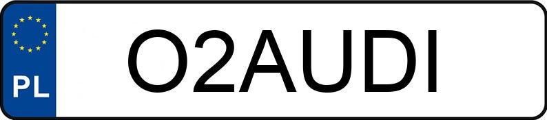 Numer rejestracyjny O2AUDI posiada AUDI A6