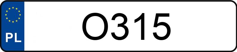 Numer rejestracyjny O315 posiada CHEVROLET (USA) Astro