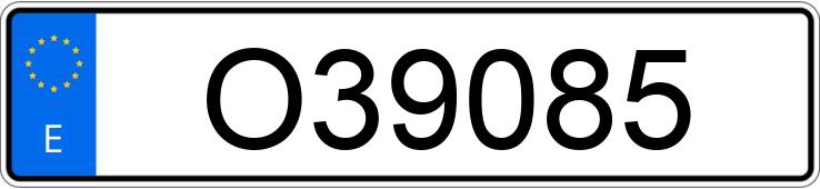 Numer rejestracyjny O39085 posiada  