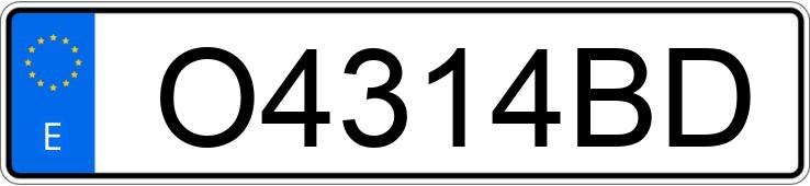 Numer rejestracyjny O4314BD posiada MERCEDES 190 (201)