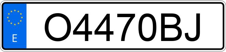 Numer rejestracyjny O4470BJ posiada PEUGEOT 205