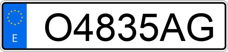 Numer rejestracyjny O4835AG posiada PEUGEOT 205