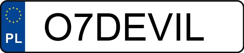 Numer rejestracyjny O7DEVIL posiada AUDI A8 Quattro 4.2 TDi DPF MR`10 E5 4H Tiptronic