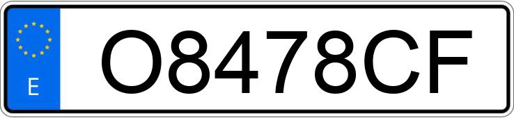 Numer rejestracyjny O8478CF posiada SKODA OCTAVIA