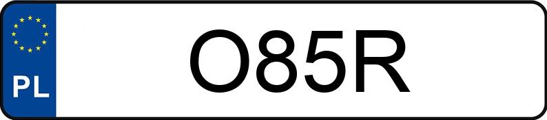 Numer rejestracyjny O85R posiada DODGE CHALLENGER