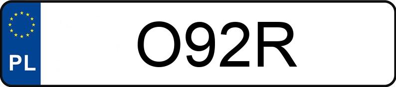 Numer rejestracyjny O92R posiada MERCEDES-BENZ GLK 300 MR`08 E5 X204 GLK 300 MR`08 E5 X204