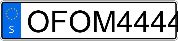 Numer rejestracyjny OFOM4444 posiada  