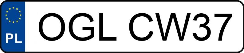 Numer rejestracyjny OGL CW37 posiada AUDI 80 - OGLCW37