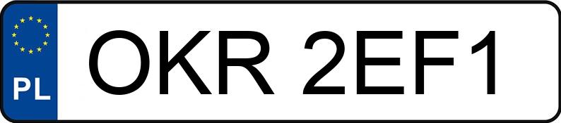Zgubiono tablicę rejestracyjną o numerach OKR2EF1