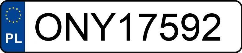 Numer rejestracyjny ONY 17592 posiada FORD MONDEO - ONY17592