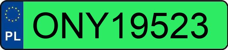 Numer rejestracyjny ONY 19523 posiada KIA SOUL - ONY19523