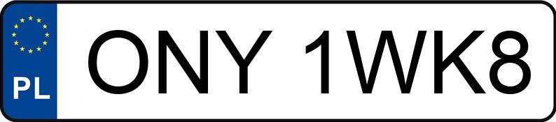 Numer rejestracyjny ONY 1WK8 posiada MINI COOPER 1,6 KAT - ONY1WK8