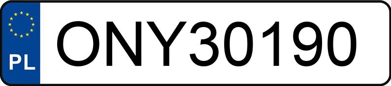 Numer rejestracyjny ONY 30190 posiada FORD FIESTA - ONY30190