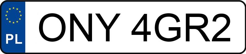 Numer rejestracyjny ONY 4GR2 posiada TOYOTA Auris 1.33 MR`10 E5 Entry - ONY4GR2