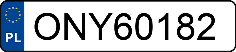 Numer rejestracyjny ONY 60182 posiada CHEVROLET CRUZE - ONY60182