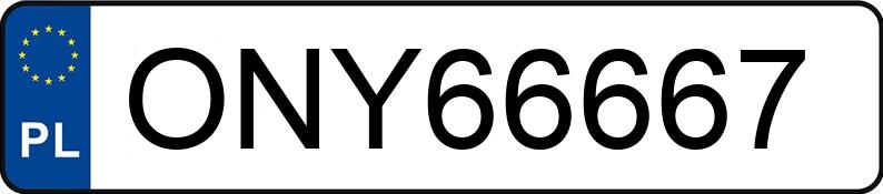 Numer rejestracyjny ONY 66667 posiada SKODA FABIA - ONY66667