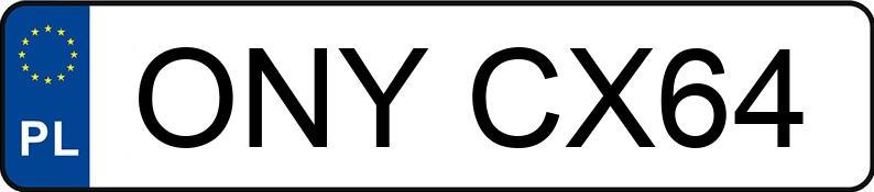 Numer rejestracyjny ONY CX64 posiada BMW 318 Diesel DPF MR`04 E4 E90 318 Diesel DPF MR`04 E4 E90 - ONYCX64