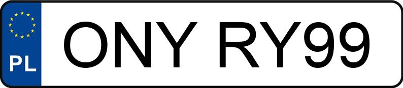 Numer rejestracyjny ONY RY99 posiada TOYOTA Yaris 1.3 MR`06 E4 Sol - ONYRY99
