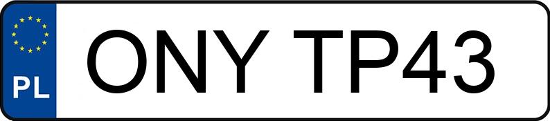 Numer rejestracyjny ONY TP43 posiada BMW 545i Kat. MR`03 E3 E60 545i Kat. MR`03 E3 E60 - ONYTP43