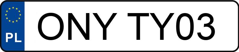 Numer rejestracyjny ONY TY03 posiada BMW 530 D - ONYTY03