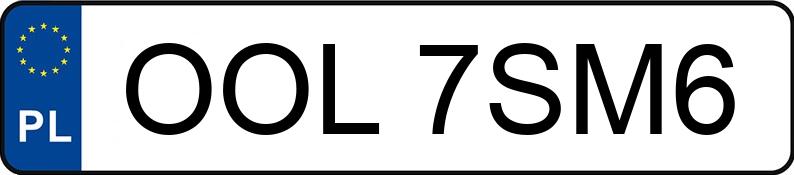 Numer rejestracyjny OOL 7SM6 posiada VOLKSWAGEN Golf VII 2.0 TSI MR`12 E6 R 4MOTION - OOL7SM6