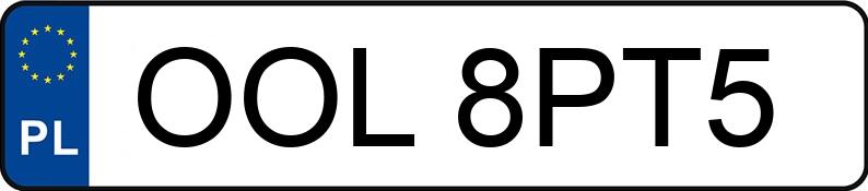Numer rejestracyjny OOL 8PT5 posiada AUDI A4 3.0 Kat. MR`00 E3 8E A4 3.0 Kat. MR`00 E3 8E - OOL8PT5