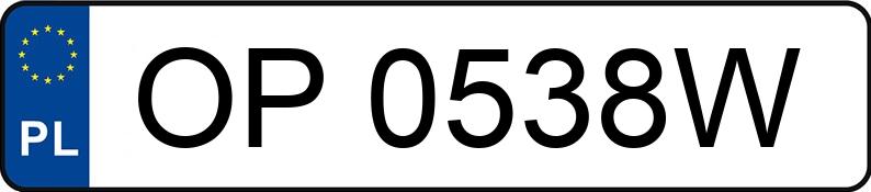 Numer rejestracyjny OP 0538W posiada OPEL ZAFIRA 2.0 DTI - OP0538W