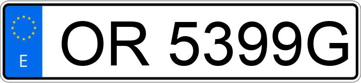 Numer rejestracyjny OR5399G posiada RENAULT 11 GTS