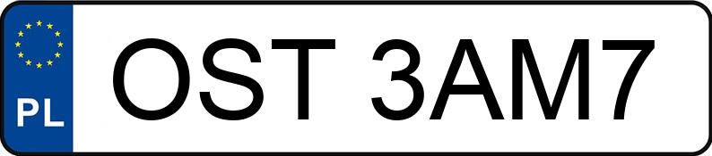 Numer rejestracyjny OST 3AM7 posiada MAZDA 6 - 2.0 MR`08 E4 Exclusive - OST3AM7