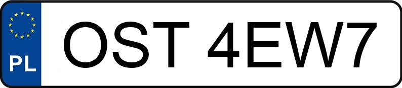 Numer rejestracyjny OST 4EW7 posiada VOLKSWAGEN PASSAT - OST4EW7