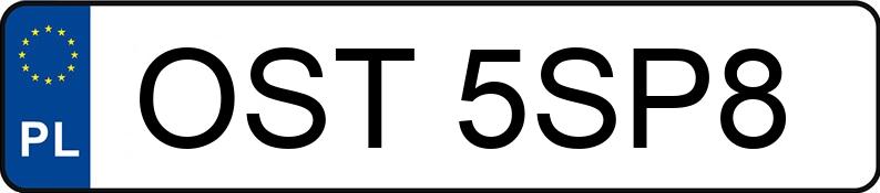 Numer rejestracyjny OST 5SP8 posiada AUDI A6 - OST5SP8